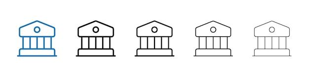 Icono del banco Logotipo vectorial de esquema para la aplicación web