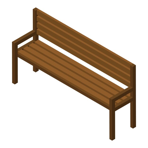 Icono de banco de madera Isométrico de icono de vector de banco de madera para diseño web aislado sobre fondo blanco