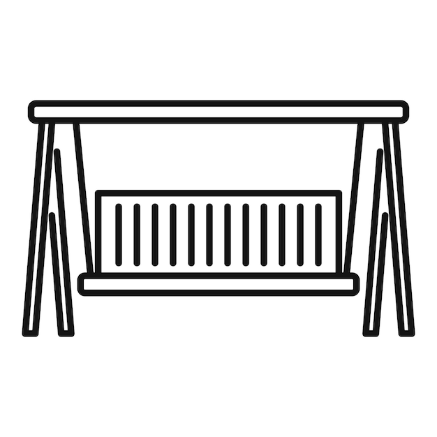Icono de banco de madera oscilante Contorno icono de vector de banco de madera oscilante para diseño web aislado sobre fondo blanco