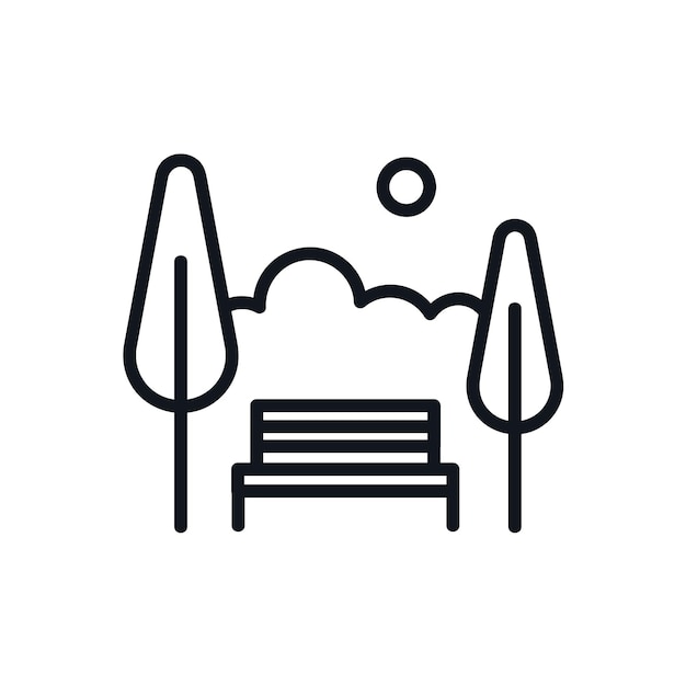 El icono del banco del parque Monoline