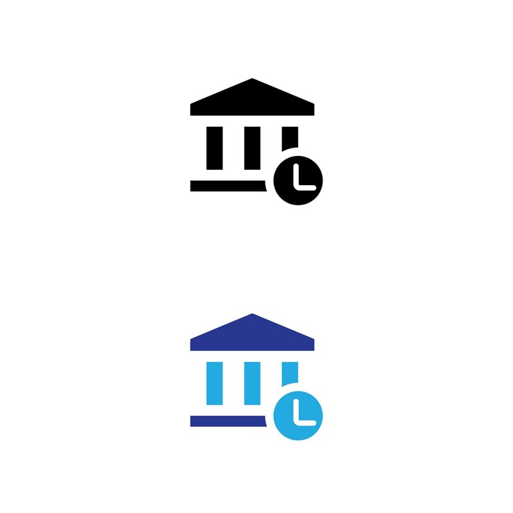Icono de banco profesional minimalista sencillo icono de sucursal financiera de punto de referencia