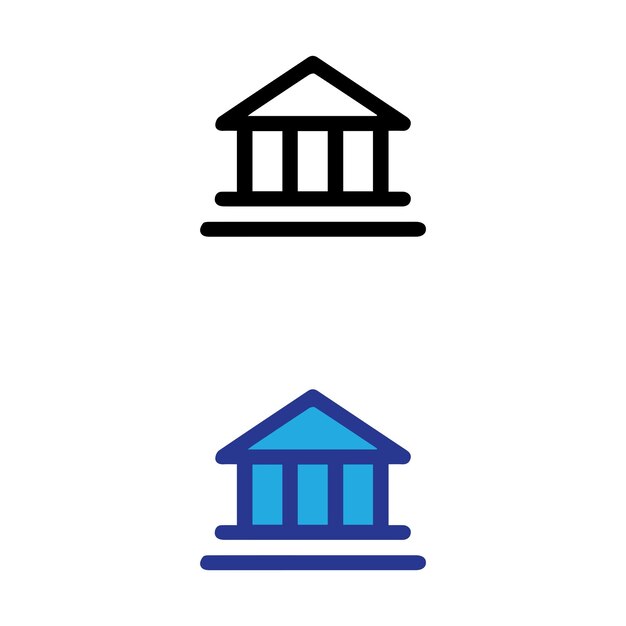 Icono de banco profesional minimalista sencillo icono de sucursal financiera de punto de referencia