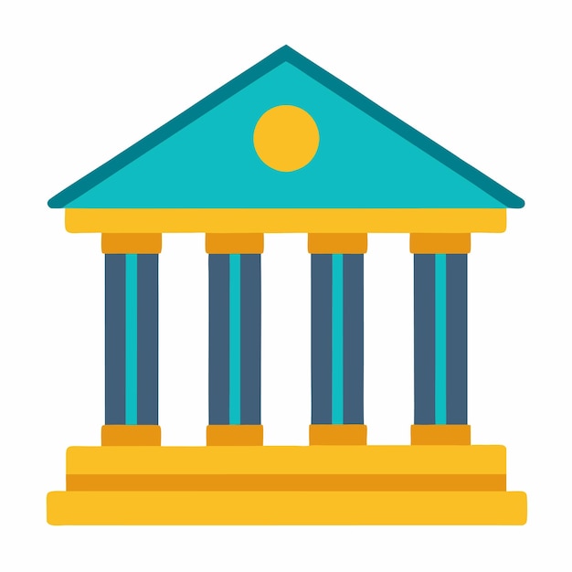Ícono de banco sobre un fondo blanco