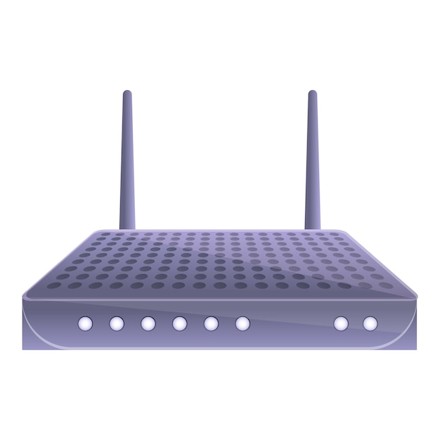 Icono de banda ancha de módem wifi Caricatura de icono de vector de banda ancha de módem wifi para diseño web aislado sobre fondo blanco