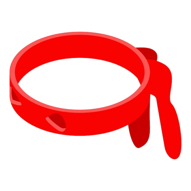 Icono de banda roja ninja Isométrico del icono de vector de banda roja ninja para diseño web aislado sobre fondo blanco