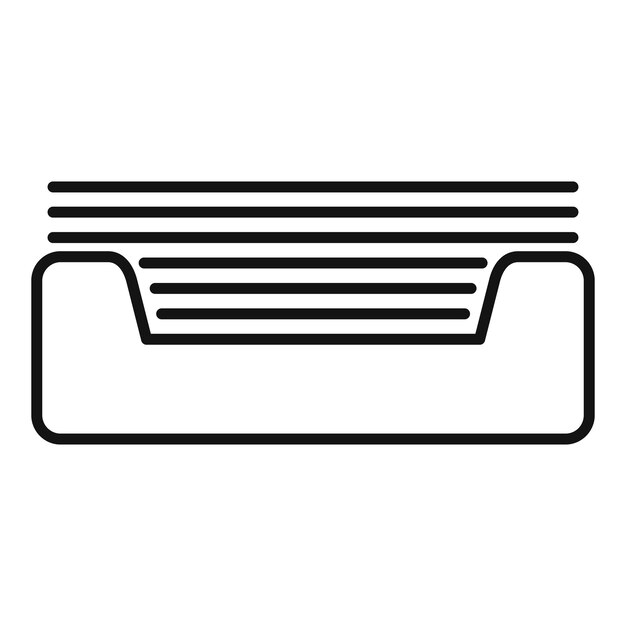 El icono de la bandeja de archivo que representa el almacenamiento de documentos importantes