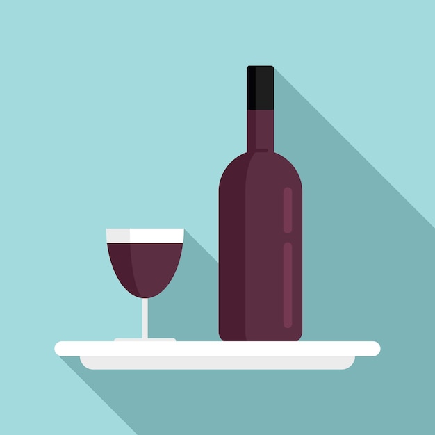 Icono de bandeja de botella de vino sommelier Ilustración plana del icono de vector de bandeja de botella de vino sommelier para diseño web