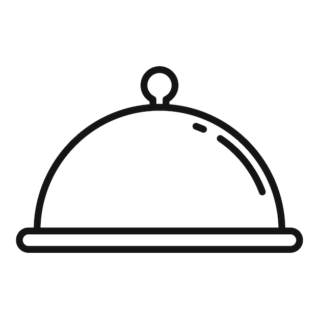 Icono de bandeja de comida de aerolínea vector de contorno Carro de avión Vuelo aéreo