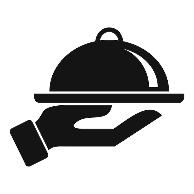 Icono de bandeja de comida Ilustración simple del icono de vector de bandeja de comida para diseño web aislado sobre fondo blanco