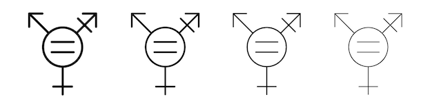 El icono de la bandera del arco iris LGBT Conjunto de símbolos de señales de contorno