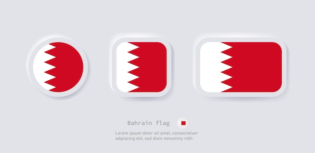Icono de la bandera de bahrein banderas nacionales de los países de asia para los países de medio oriente botones de idioma del neumorfismo