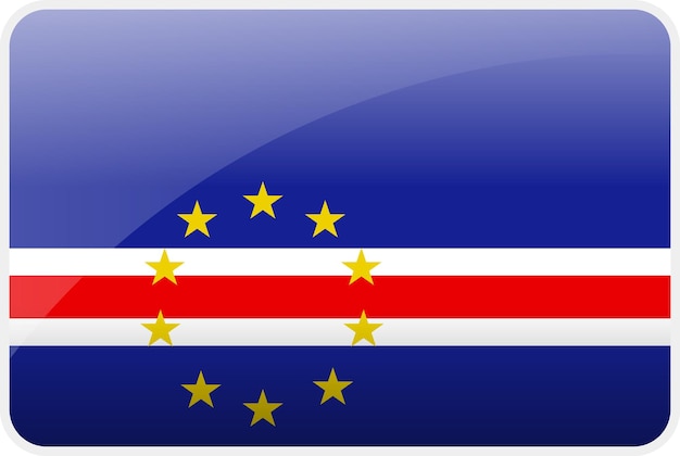 Icono de la bandera de Cabo Verde País Bandera vectorial nacional Símbolo icónico y colores de la bandera de Cabo Verde