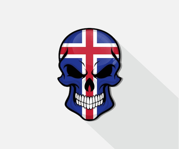 Icono de la bandera de la calavera de islandia