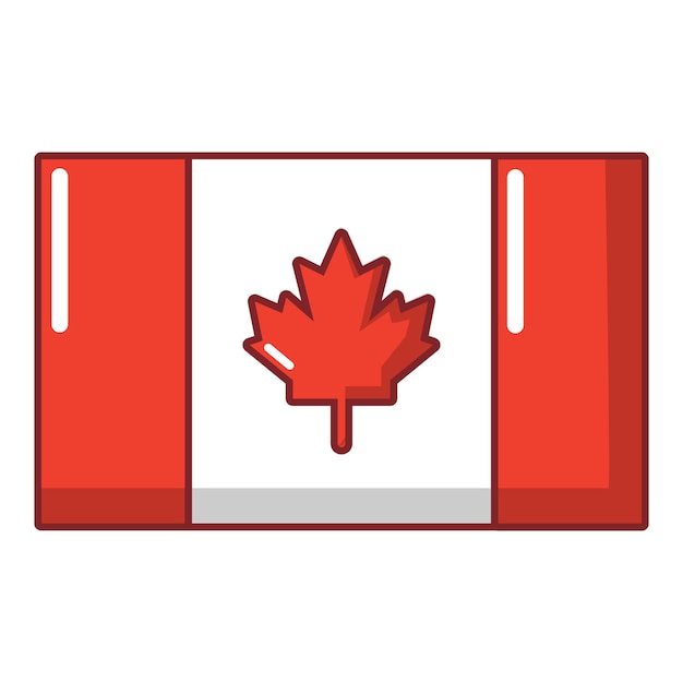 Icono de la bandera de canadá ilustración de dibujos animados del icono vectorial de la bandeja de canadá para la web