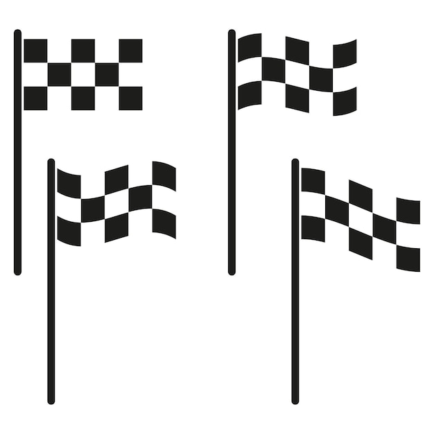 Icono de bandera de carrera Icono de bandera de deporte de competición Icono de inicio Ilustración vectorial EPS 10 Imagen de stock