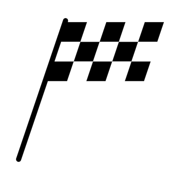 Vector el icono de la bandera de la carrera el logotipo de la bandera a cuadros