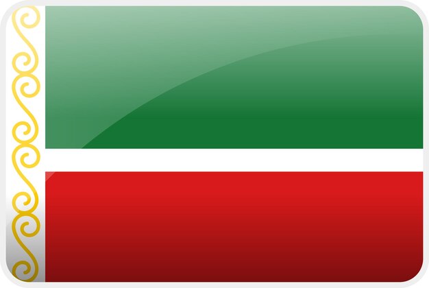 Icono de la bandera de Chechenia País Bandera vectorial nacional Símbolo icónico y colores de la bandera checheno