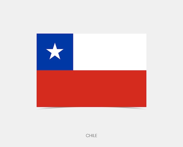 Icono de la bandera de Chile rectángulo con sombra