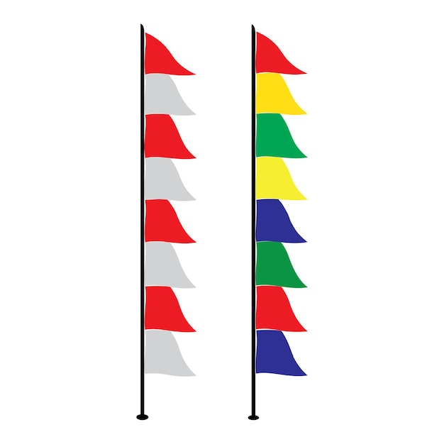 Vector icono de bandera colorida para conmemorar la independencia de indonesia, diseño de ilustraciones vectoriales