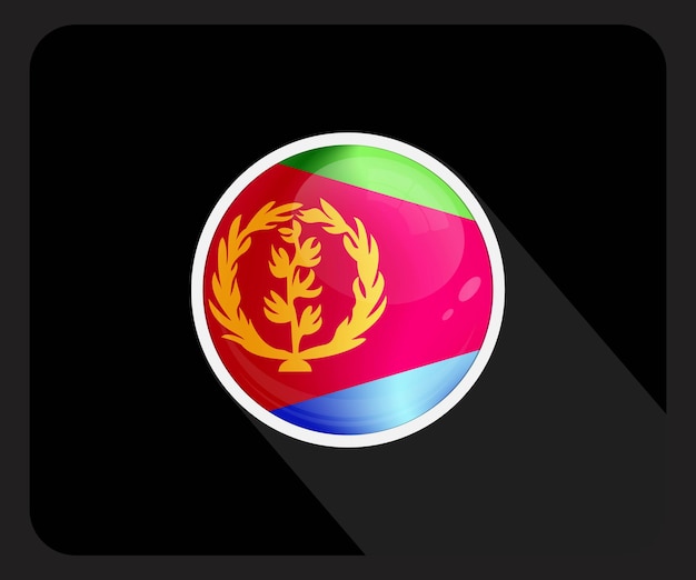 Icono de la bandera de Eritrea con círculo brillante