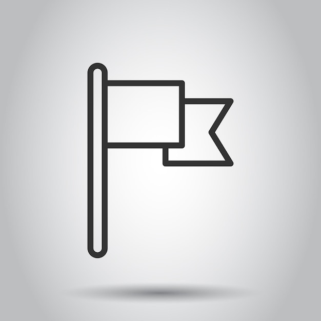 Icono de bandera en estilo plano Ilustración vectorial de alfiler en fondo blanco aislado Concepto de negocio de Flagpole
