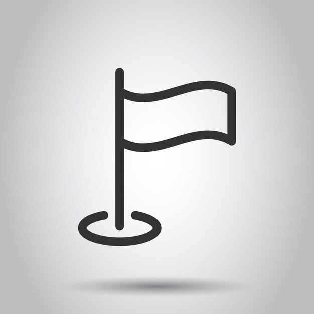 Icono de bandera en estilo plano Ilustración vectorial de alfiler en fondo blanco aislado Concepto de negocio de Flagpole