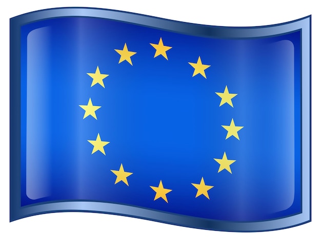 Icono de la bandera de europa aislado sobre un fondo blanco