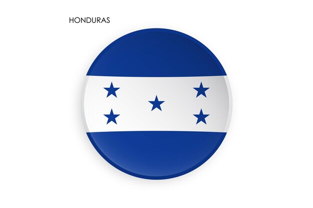 Icono de la bandera de HONDURAS en estilo de neomorfismo moderno Botón para aplicación móvil o web Vector en