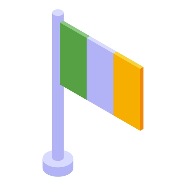 Icono de bandera de Irlanda lanzando Isométrico de icono de vector de bandera de Irlanda lanzando para diseño web aislado sobre fondo blanco
