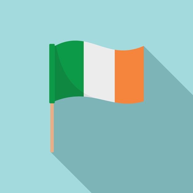Icono de bandera irlandesa de lanzamiento Ilustración plana de icono de vector de bandera irlandesa de lanzamiento para diseño web