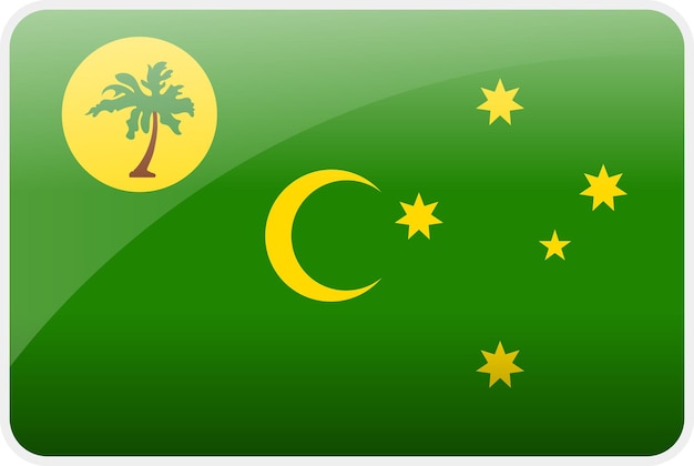Icono de la bandera de las Islas del Coco País Bandera vectorial nacional Símbolo icónico y colores de la bandera de las islas del coco