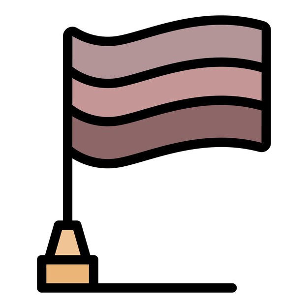 Icono de la bandera de Letonia Contorno del icono vectorial de la bandeja de Letonia Color plano aislado