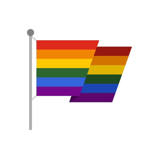 Vector el icono de la bandera lgbt en estilo plano aislado en la ilustración vectorial de fondo blanco