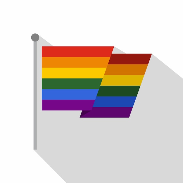 Vector Ícono de bandera lgbt ilustración plana del ícono vectorial de bandera lgbt para la web