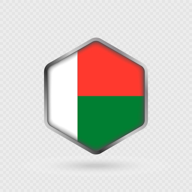 Icono de la bandera de Madagascar en forma de hexágono