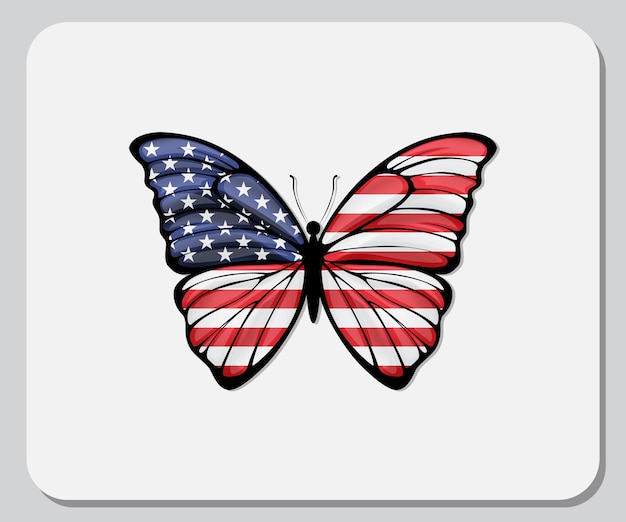 Icono de bandera de mariposa de América