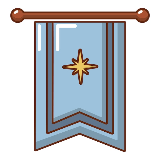 Vector icono de bandera medieval ilustración de dibujos animados de icono de vector de bandera medieval para web