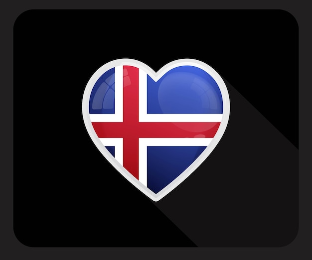 El icono de la bandera del orgullo del amor de Islandia