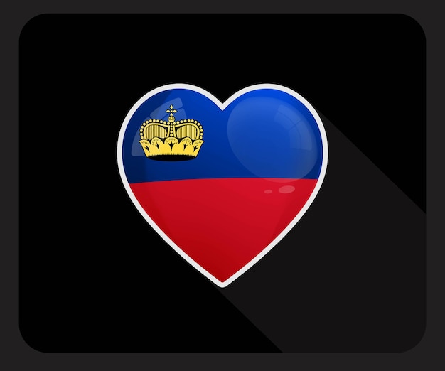 El icono de la bandera del orgullo del amor de Liechtenstein