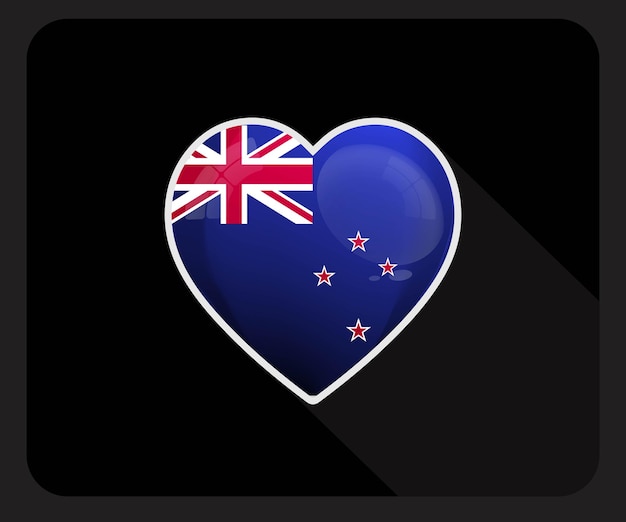 El icono de la bandera del orgullo del amor de Nueva Zelanda