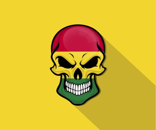 El icono de la bandera del orgullo de la calavera de Bolivia