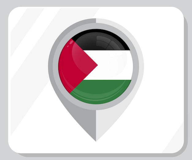 Icono de la bandera de Palestina en la ubicación del pin brillante