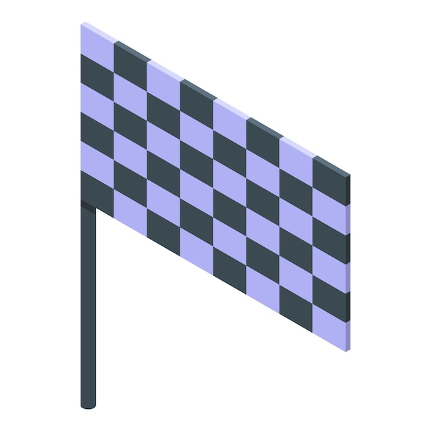 Icono de bandera de pista vector isométrico Fórmula de velocidad de pista de coche