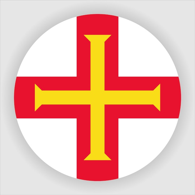 Icono de bandera plana redondeada de Guernsey