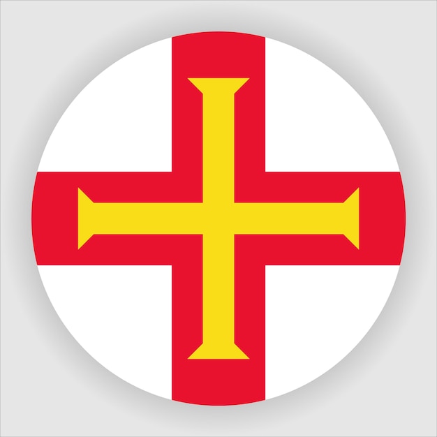 Icono de bandera plana redondeada de Guernsey