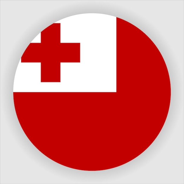 Icono de bandera plana redondeada de Tonga