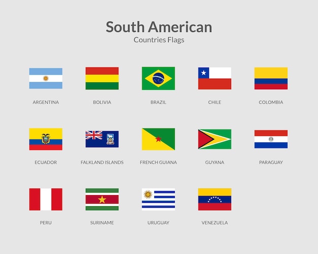 Icono de bandera rectangular del continente sudamericano