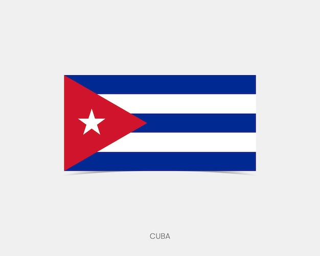 El icono de la bandera rectangular de Cuba con sombra