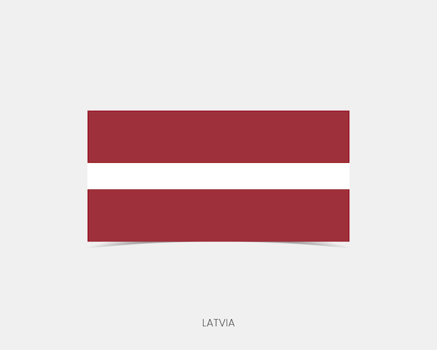 Icono de la bandera rectangular de Letonia con sombra