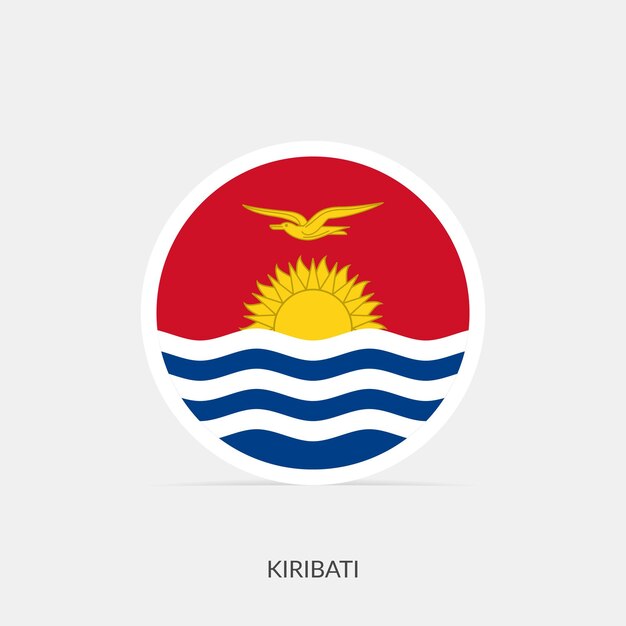 Icono de bandera redonda de Kiribati con sombra